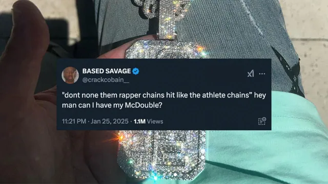 Rapper vs. Athlete Chains meme card