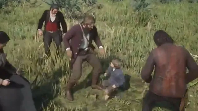 Red Dead Redemption 2 Kid Kicking meme card
