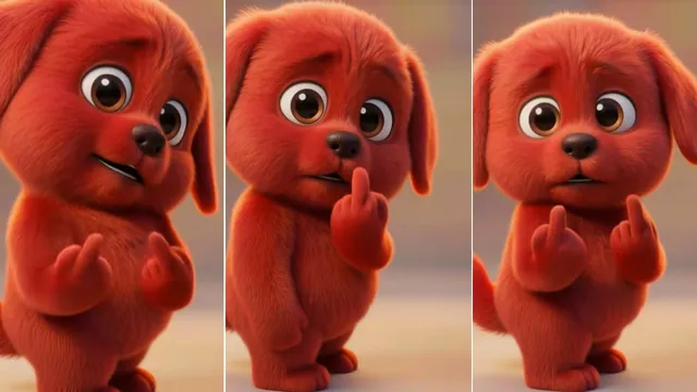 Carte meme Red Dog Middle Finger GIF