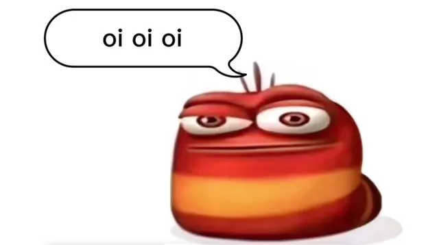 Red Larva Oi Oi Oi meme card