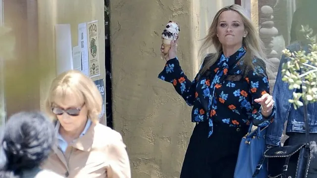 Reese Witherspoon Throwing Ice Cream meme card