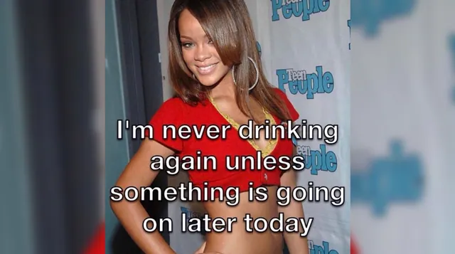 Rihanna "I'm Never X Again Unless Y Later Today" meme card