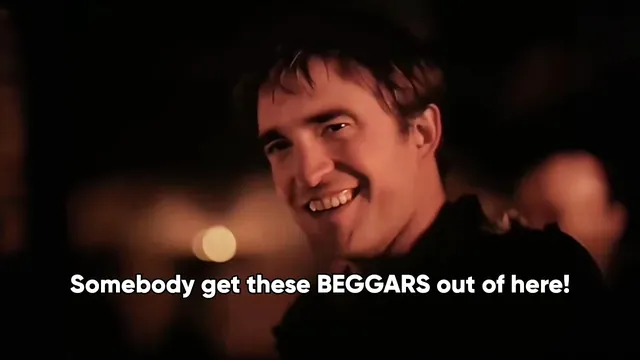 Carte meme Robert Pattinson "Somebody Get These Beggars Out Of Here"