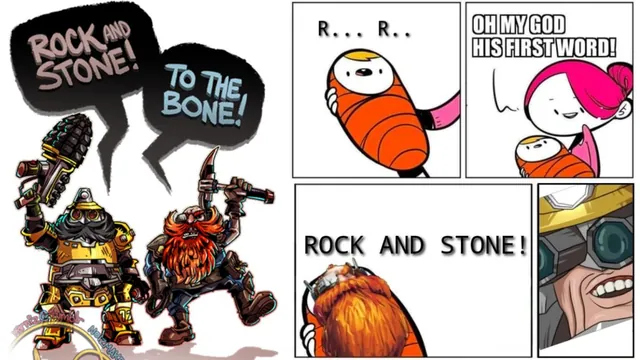 Carte meme Rock and Stone (Deep Rock Galactic)