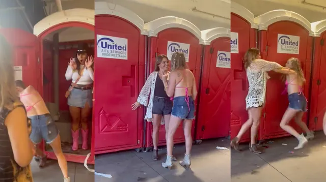 Romper Stomper Fight Video / Morgan Wallen Porta-Potty Brawl meme card