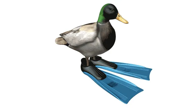 Rotating Duck Wearing Flippers meme card