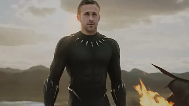 Ryan Gosling as Black Panther meme card