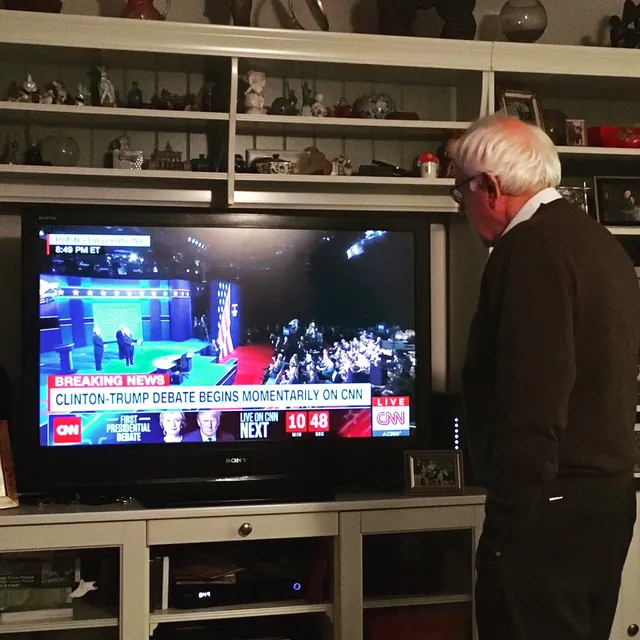 Sad Bernie Sanders meme card
