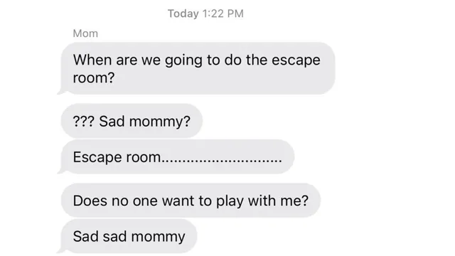 Carte meme Sad Mommy Escape Room