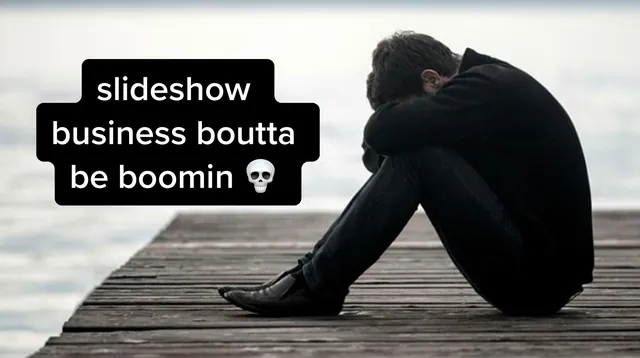 Sad TikTok Slideshows / Sad Slideshow Audios meme card