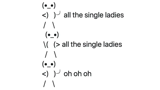 Sassy ASCII Dancer meme card