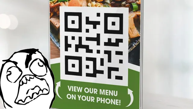Scan QR Code for Menu at Restaurant meme card