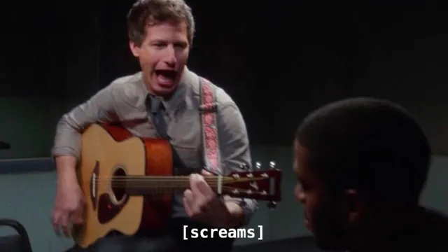 Carte meme Screaming Jake Peralta Playing Guitar