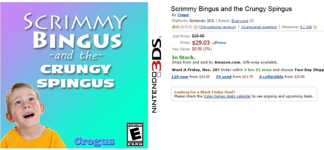 Carte meme Scrimmy Bingus and the Crungy Spingus