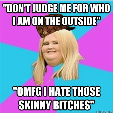 Scumbag Fat Girl meme card