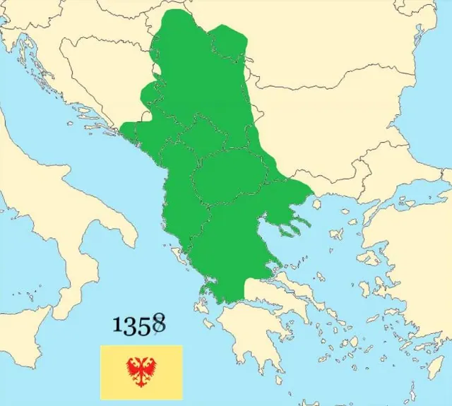 Carte meme Serbian Empire in 1350