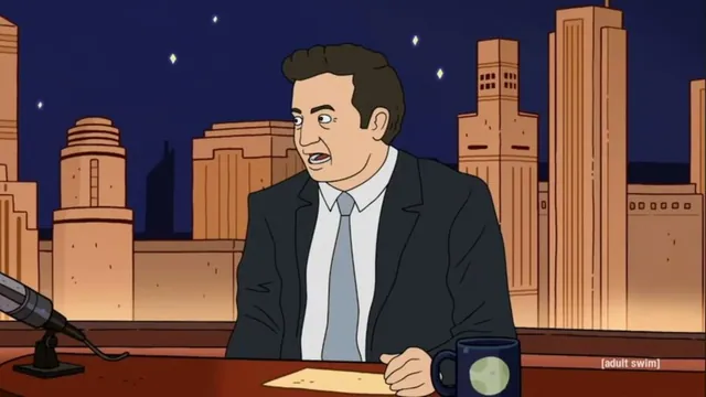 Shocked Cartoon Jimmy Fallon (Smiling Friends) meme card