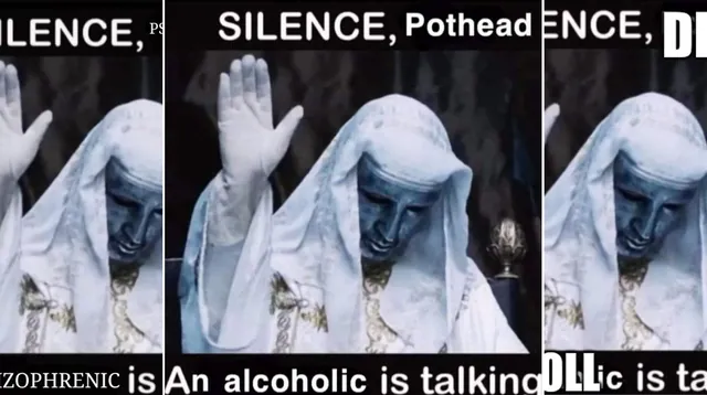 Silence X, a Y Is Talking meme card