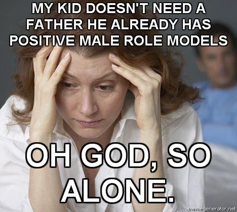 Single Mom / Depressed Mom meme card