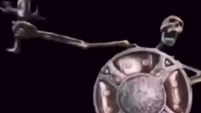 Carte meme Skeleton Banging Shield