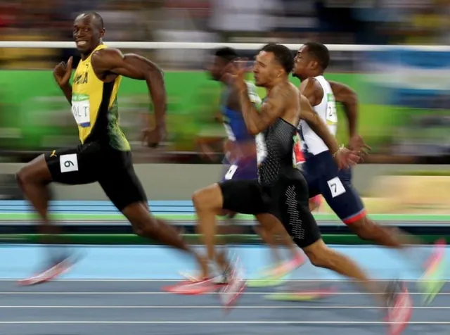 Smiling Usain Bolt meme card