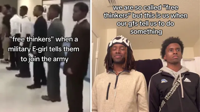 So Called "Free Thinkers" / Left Face, Right Face TikTok Trend meme card
