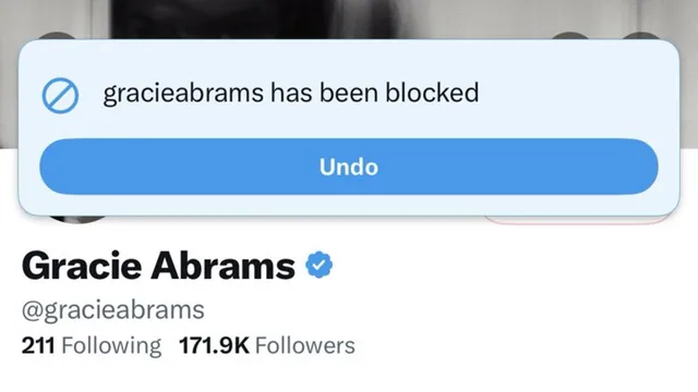 Carte meme So I Blocked Gracie Abrams