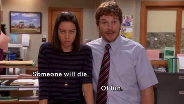 Carte meme Someone Will Die. Of Fun.