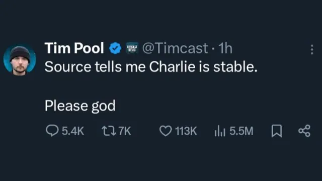 Carte meme Source Tells Me Charlie Is Stable, Please God
