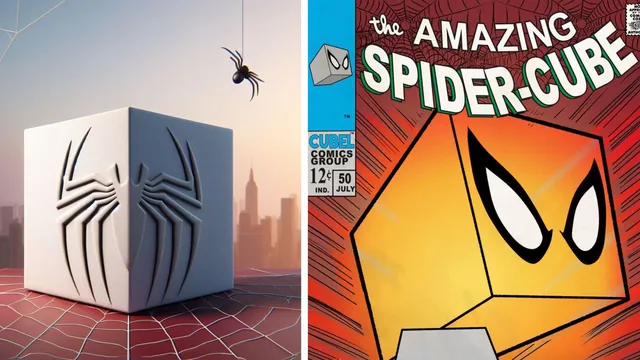 Spider-Cube Glitch meme card