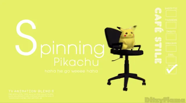 Spinning Chair Pikachu meme card