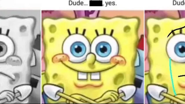 SpongeBob "Dude... Fuck, Yes" meme card