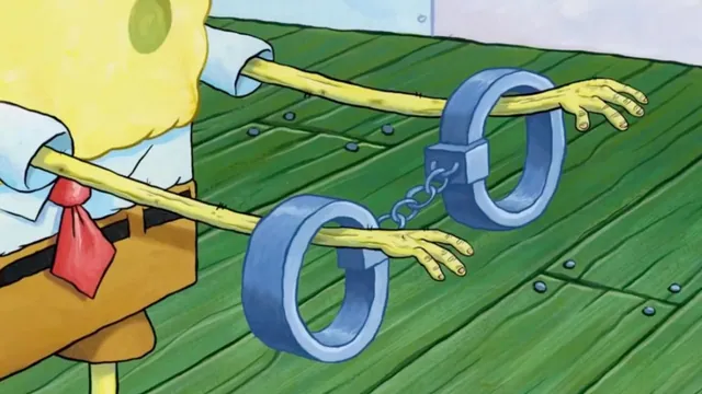 Carte meme SpongeBob in Handcuffs