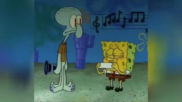 SpongeBob Playing The Paper meme card