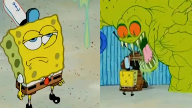 Spongebob Sees Flying Dutchman meme card