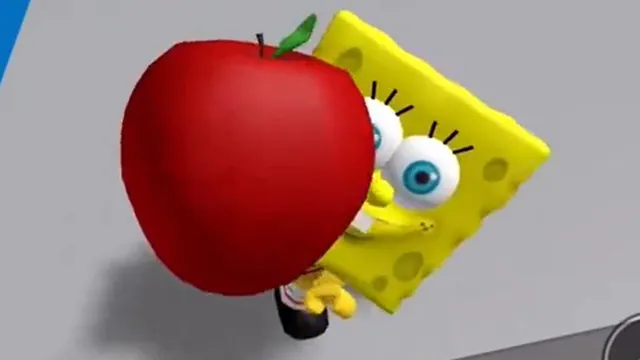 Carte meme SpongeBob Showing an Apple
