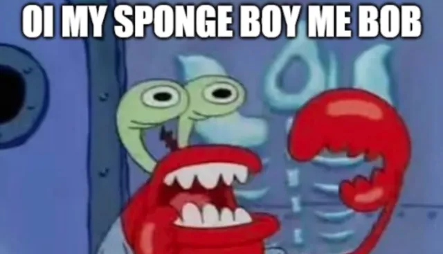 SpongeBoy Me Bob meme card