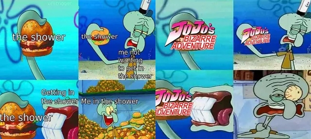 Carte meme Squidward Eating A Krabby Patty