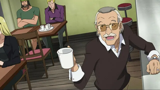 Stan Lee Asking for Coffee meme card