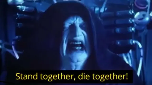 Stand Together, Die Together meme card