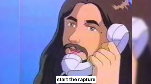 Start the Rapture / Anime Jesus on The Phone meme card