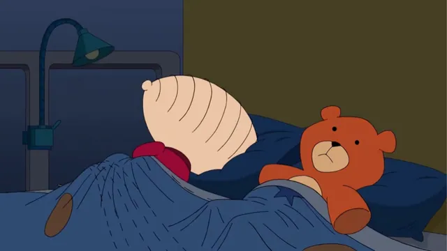Carte meme Stewie Griffin pleurant au lit