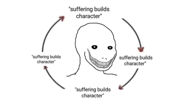 Carte meme Suffering Builds Character