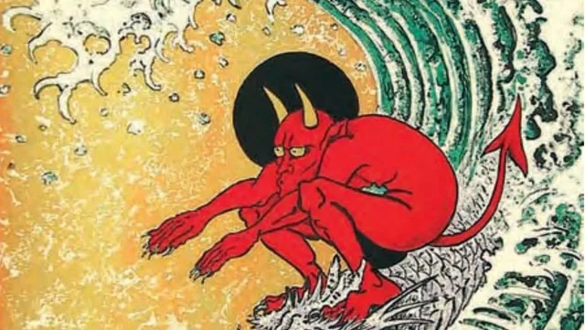 Surfing Demon meme card