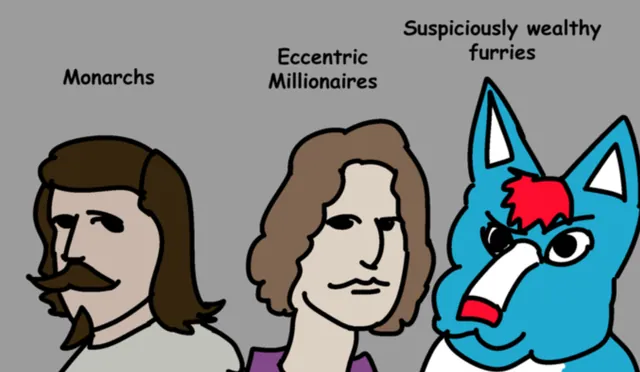 Carte meme Suspiciously Wealthy Furry