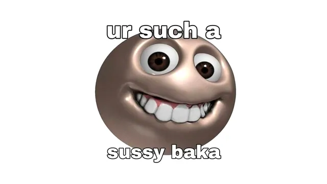 Sussy Baka meme card