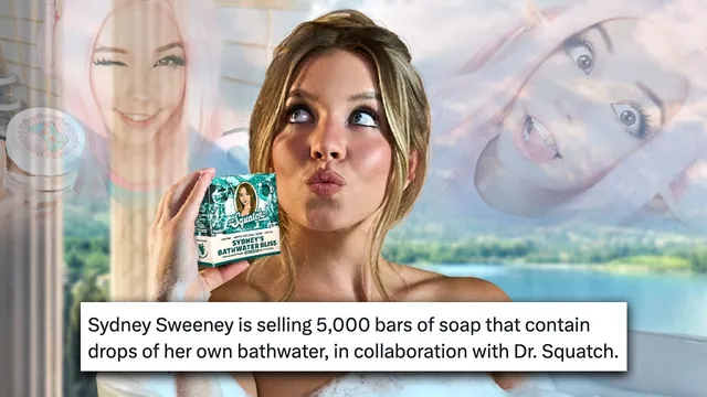 Sydney Sweeney's 'Bath Water' Soap meme card