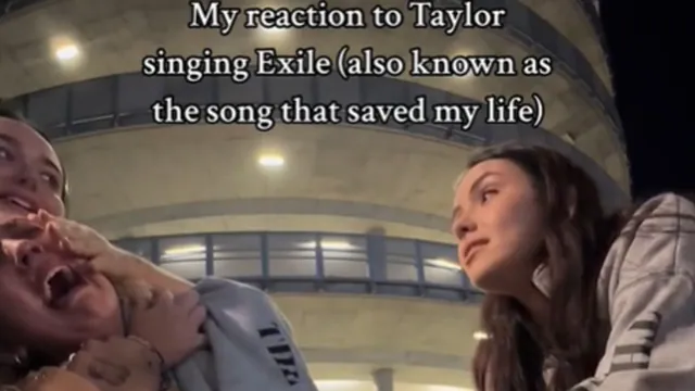 Taylor Swift Fan Girl Maddie.Braps Crying During "Exile" meme card
