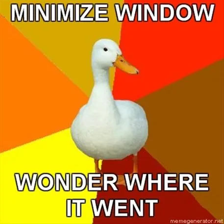 Technologically Impaired Duck meme card