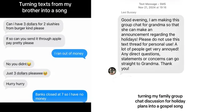 Carte meme Texts To Song Trend